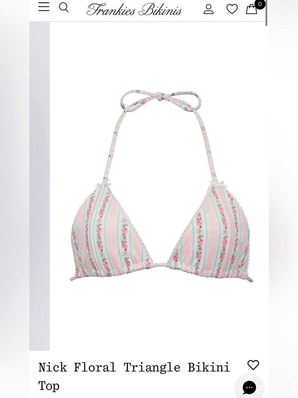 Frankies Bikinis • Nick Floral Triangle Bikini Top